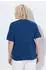 Ulla Popken Blusenshirt Blüten Doppellagig V-Ausschnitt Halbarm (848464) blau