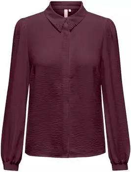 Only ONLMette Pearl LS Shirt WVN Hemdbluse Regular Fit (16095036) winetasting