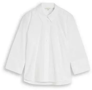 Tom Tailor Poplin-Bluse mit Streifen Loose Fit (1049805) weiß