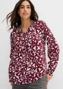 bonprix Tunika Loose Fit (95277195) rubinrot/helllila geblümt