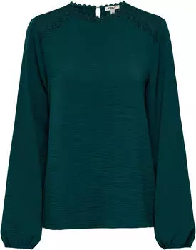 Only ONLKATCHA LIFE LS O-NECK LACE TOP CS WVN Shirtbluse Regular Fit (38177902) ponderosa pine/smaragd