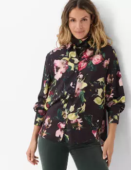 BRAX VICKI Linen Blouse (11815609) dunkelbraun