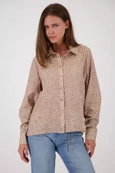 Monari Bluse 528 (809825) brown sugar gemustert
