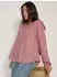 Apricot Boho Blusenshirt mit Raffungen (35268568) pink