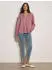 Apricot Boho Blusenshirt mit Raffungen (35268568) pink