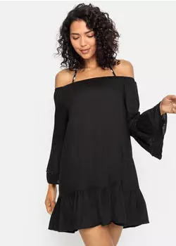 Lascana Longbluse bedruckt (79162224) schwarz