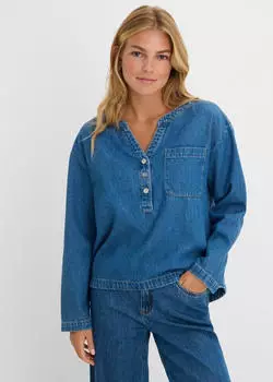 bonprix Jeansbluse Tunika Oversize Langarm (93924395) blau denim used