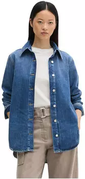 Marc O'Polo Jeansbluse Relaxed aus Rigid Denim (60002618) medium blau