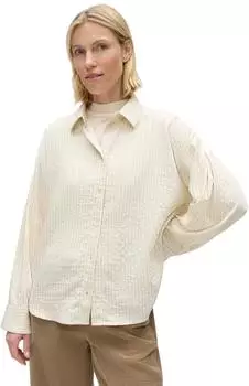 Opus Streifenbluse Oversize creme/schwarz