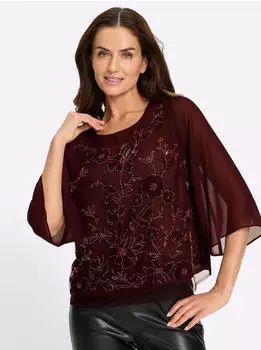 Heine Georgettebluse (53850233) burgund, gemustert