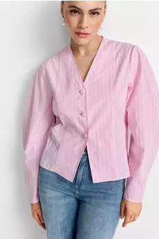 Rich & Royal Cotton Blouse with Peplum leicht tailliert (2602-713) soft orchid