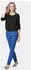 GOLDNER Chiffon-Shirt mit 3/4-Arm Rundhals Kurzbluse (15600009) schwarz