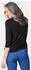 GOLDNER Chiffon-Shirt mit 3/4-Arm Rundhals Kurzbluse (15600009) schwarz