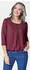 GOLDNER Chiffon-Shirt mit 3/4-Arm Rundhals Kurzbluse (10291001) bordeaux