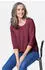 GOLDNER Chiffon-Shirt mit 3/4-Arm Rundhals Kurzbluse (10291001) bordeaux