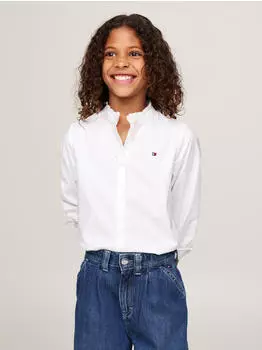 Tommy Hilfiger Ruffle Collar Blouse LS Langarmbluse (34235856) weiß