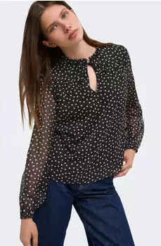 Only Onlditsy L/S Blouse WVN Noos (15229700) black dots