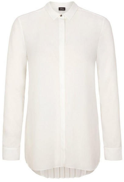 S.Oliver Crêpe blouse with plissé pleats at the back white