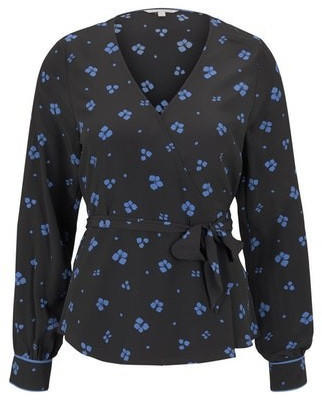 Tom Tailor Denim Longsleeve Shirt black blue flower print (1016854)