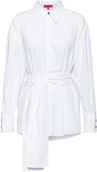 Hugo Oversized-fit blouse in stretch cotton with logo print (50447649) weiß