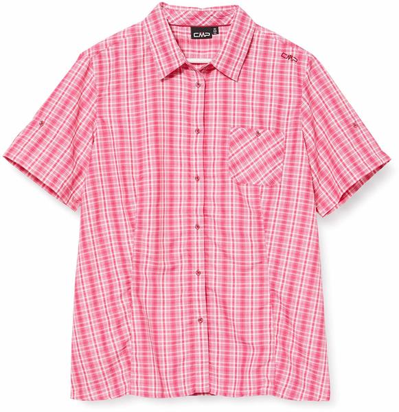 CMP Campagnolo CMP Short-Sleeved Check Patterned Shirt (30T9956) bouganville goji