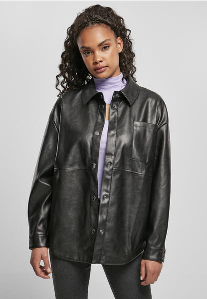 Urban Classics Ladies Faux Leather Overshirt (TB4514-00007-0039) black