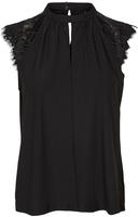 Vero Moda Spitzentop "VMMILLA SL LACE TEE" Materialmix, regular fit