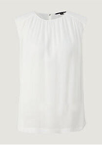 Comma Blusenshirt aus Viskose (2129635.0120) weiß