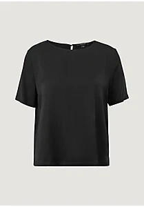 Comma Blusenshirt aus Satin (2123395.9999) schwarz