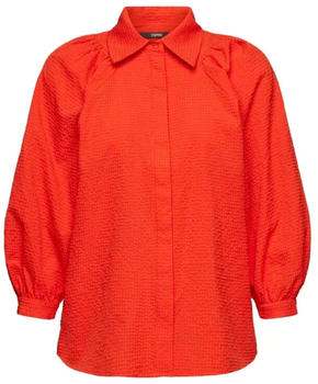 Esprit Seersucker-Bluse mit bauschigen Ärmeln (023EO1F309) orange red