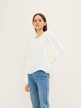 Tom Tailor Denim Loose-Fit-Bluse mit Ballonärmeln (1034270) Gardenia White