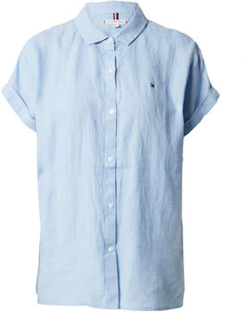 Tommy Hilfiger Linen Regular Fit Short Sleeve Shirt (WW0WW38589) vessel blue