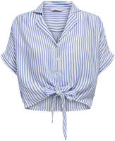 ONLY Kurzarmbluse "ONLPAULA LIFE S/S TIE SHIRT WVN NOOS" Viskose, regular fit
