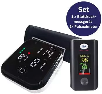IEA Medical Blutdruckmessgerät Oberarm LED Pulsoximeter für Vitalzeichen-Kontrolle Zuhause 1 St