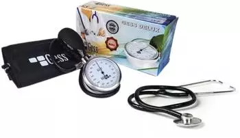 Gess Delux Blutdruckmessgerät mit Stethoskop, Zifferblattmanometer 60mm (BK2015 + BK3001)