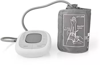 Nedis Oberarm-Blutdruckmessger&auml;t LCD, Arrhythmieerkennung, 2x60 Speicher (HCBL400WT)