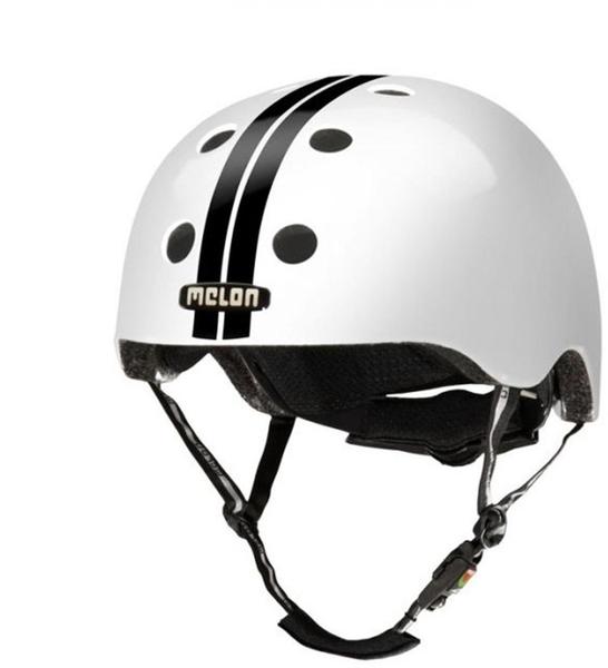 Melon Helm Straight Black White (XL-XXL) glänzend