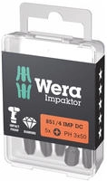 Impaktor Bit F&uuml;r Phillips, 1/4 Zoll E 6,3 Set, Kreuzschlitzgr&ouml;&szlig;e: 3 5 Stk - Wera
