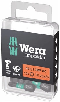 Wera Impaktor Bit für Torx, 1/4 Zoll C 6,3 Set, Torx-Profil: TX25 (10Stk.)