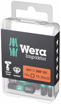 Wera Impaktor Bit für Torx, 1/4 Zoll C 6,3 Set, Torx-Profil: TX30 (10Stk.)