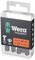 Impaktor Bit F&uuml;r Torx, 1/4 Zoll E 6,3 Set, Torx-profil: Tx40 5 Stk - Wera