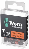 Impaktor Bit F&uuml;r Phillips, 1/4 Zoll C 6,3 Set, Kreuzschlitzgr&ouml;&szlig;e: 3 10 Stk - Wera