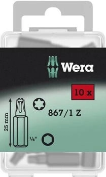 Wera 867/1 Z TORX Bits 10 x TX 15x25 (5072407001)