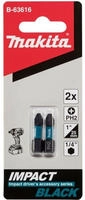 Makita B-63616, Makita Bit PH2 25 mm 2 St&uuml;ck Impact Black B-63616, Grundpreis:
