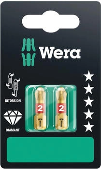 Wera Kreuzschlitz-Bit PH 2 x 25 mm, 2-teilig (05073335001)