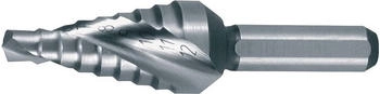 RUKO Stufenbohrer HSS spiralgenutet Bohrbereich 4-12mm mit Kreuzanschliff 2 Schneiden 9 Stufen kurze Ausführung (101061)