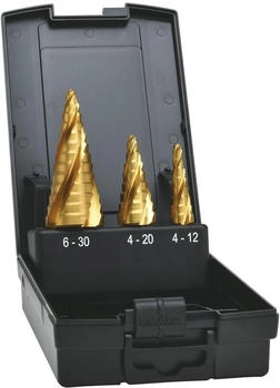 exact! Stufenbohrer HSS TiN Set 4-fach Spiralnute 4-30 mm (07059)