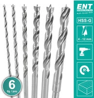 ENT Holzspiralbohrer-Kassette HSS-G lang - 4,0 / 5,0 / 6,0 / 8,0 / 10,0 / 12,0