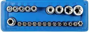 SW-Stahl Bit-Sortiment 8mm T- und E-Profil 3/8" 23-teilig Chrom-Vanadium (04186L)