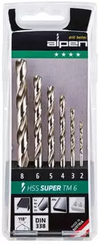 Alpen HSS Pro Bohrer-Set, 6-teilig